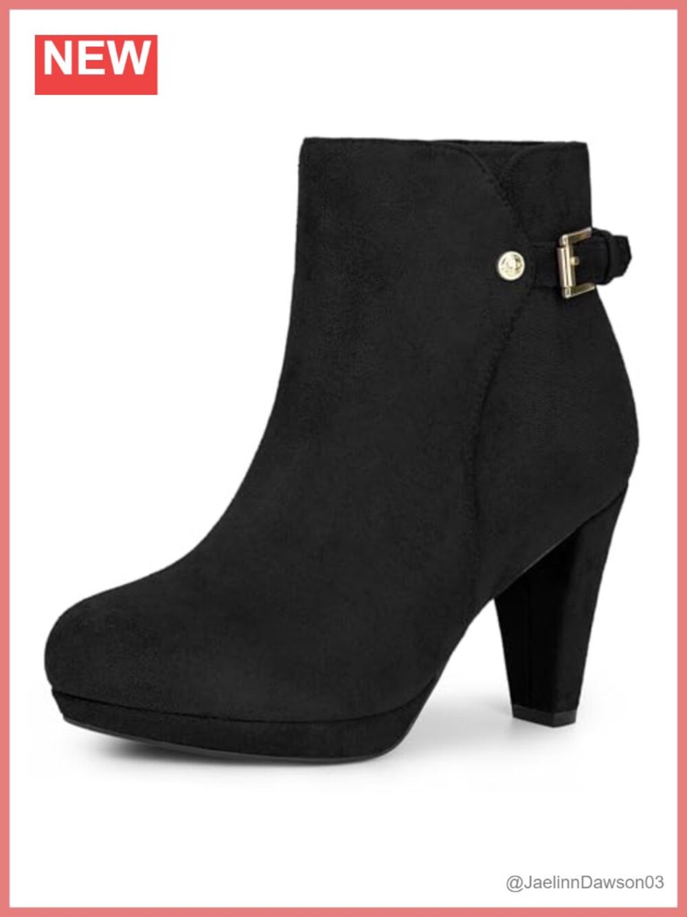 Perphy Faux Suede Round Toe Chunky Heel Ankle Booties with Platform